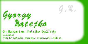 gyorgy matejko business card